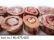 Pieces or slices of big marrowbone close-up. Стоковое фото, фотограф Iva Noel / Фотобанк Лори