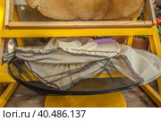 Beekeeper's protective clothing, honeycomb and wax rustic background. Стоковое фото, фотограф Iva Noel / Фотобанк Лори