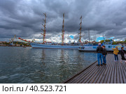 "Khersones" - training three-masted frigate, training base of the Sevastopol branch of the State Maritime University. Admiral F.F.Ushakov. (2021 год). Редакционное фото, фотограф Анна Кривицкая / Фотобанк Лори