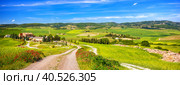 Tuscany landscape at sunny day. Стоковое фото, фотограф Sergey Borisov / Фотобанк Лори
