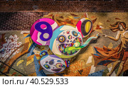 Takashi Murakami Art. Under the Radiation Falls, Garage. (2017 год). Редакционное фото, фотограф Iva Noel / Фотобанк Лори