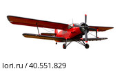 Red agricultural plane against white background. Стоковое фото, фотограф Яков Филимонов / Фотобанк Лори