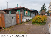 Дом Бальзаминова. Дом в котором снимался фильм "Женитьба Бальзаминова".  Суздаль, Владимирская область (2022 год). Редакционное фото, фотограф Pukhov K / Фотобанк Лори