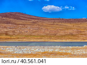 Mineral lake in  steppe. Стоковое фото, фотограф Анна Кривицкая / Фотобанк Лори