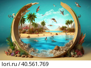 Summer phantasy background. Illustration AI Generative. Стоковое AI-изображение, AI-художник Юлия Гапеенко / Фотобанк Лори