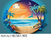 Summer phantasy background. Illustration AI Generative. Стоковое AI-изображение, AI-художник Юлия Гапеенко / Фотобанк Лори
