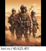 Spetsnaz illustration for a print on clothes. Generative AI. Стоковое AI-изображение, AI-художник Ирина Ручушкина / Фотобанк Лори