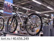 Russia, St. Petersburg 09,03,2015Bicycles for sale in a sporting goods store. Редакционное фото, фотограф Анна Кривицкая / Фотобанк Лори