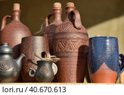 Clay pots and jugs. Стоковое фото, фотограф Анна Кривицкая / Фотобанк Лори