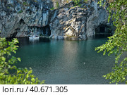 Famous beautiful marble quarry Ruskeala. Стоковое фото, фотограф Анна Кривицкая / Фотобанк Лори