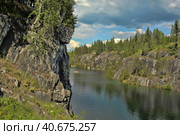 Famous beautiful marble quarry Ruskeala. Стоковое фото, фотограф Анна Кривицкая / Фотобанк Лори
