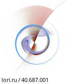 Red abstract rotor blade rotates. Technical symbol or logo on a white background. 3D rendering. 3D illustration. Стоковая иллюстрация, иллюстратор Бузмакова Светлана / Фотобанк Лори