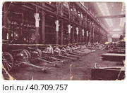 Workshop for the production of artillery pieces of the Putilov factory. Petrograd. Russian empire. Стоковое фото, фотограф Знаменский Олег / Фотобанк Лори