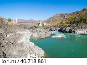 View of river Katun and Altay mountains. Стоковое фото, фотограф Юлия Белоусова / Фотобанк Лори