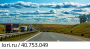Federal highway M4 "Don" - federal highway Moscow - Voronezh - Rostov-on-Don - Krasnodar - Novorossiysk. The length of the road is 1543 km (2020 год). Редакционное фото, фотограф Анна Кривицкая / Фотобанк Лори