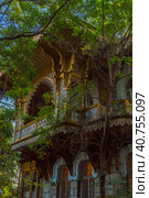 Yalta, Crimea  House where Lesya Ukrainka lived in 1897 (architect P.K. Terebenev) (2020 год). Редакционное фото, фотограф Анна Кривицкая / Фотобанк Лори