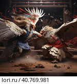 Two eagles fight each other. Стоковое AI-изображение, AI-художник Кирилл Черезов / Фотобанк Лори