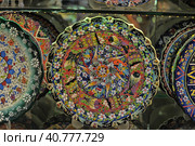 Turkey, Cappadocia, 14,07,2014 Turkish ceramics, painted plates with a souvenir shop. Редакционное фото, фотограф Анна Кривицкая / Фотобанк Лори
