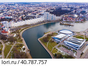 Downtown Minsk on Svislach river. Стоковое фото, фотограф Яков Филимонов / Фотобанк Лори