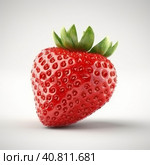 Strawberry berry isolated on white. Illustration AI Generative. Стоковое AI-изображение, AI-художник Юлия Гапеенко / Фотобанк Лори