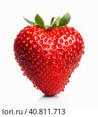 Strawberry berry isolated on white. Illustration AI Generative. Стоковое AI-изображение, AI-художник Юлия Гапеенко / Фотобанк Лори