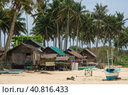 Fisherman vilage on Napcan Beach el-nido (2014 год). Стоковое фото, фотограф Igor Tichonow / Фотобанк Лори