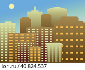 Иллюстрация городского пейзажа. Стоковая иллюстрация, иллюстратор Снежана Теущакова / Фотобанк Лори