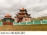 Palace of the Goddess White Tara. Included in the Buddhist Traditional Sangha of Russia. Novoselenginsk, Buryatia, Russia (2018 год). Редакционное фото, фотограф Михаил Пряхин / Фотобанк Лори