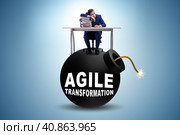 Agile concept with exploding bomb. Стоковое фото, фотограф Elnur / Фотобанк Лори