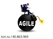 Agile concept with exploding bomb. Стоковое фото, фотограф Elnur / Фотобанк Лори