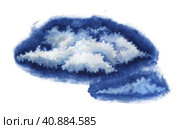 Hand-drawn clouds set isolated on white background. Стоковая иллюстрация, иллюстратор Ольга Морозова / Фотобанк Лори