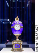 Faberge Museum exhibits. Art objects in Russia: Chanticleer Kelkha egg. Редакционное фото, фотограф Aleksandr Golubev / Фотобанк Лори