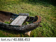 Лодка долблёнка. Стоковое фото, фотограф Илья Старков / Фотобанк Лори
