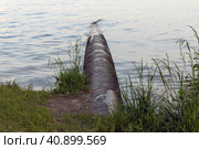 Сброс сточных вод в Строгинский залив. Стоковое фото, фотограф Константин Галактионов / Фотобанк Лори