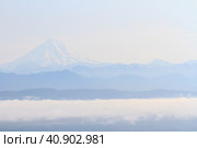 Vilyuchinsky volcano in the fog, Kamchatka peninsula, Russia. Стоковое фото, фотограф VittoriaChe / Фотобанк Лори