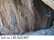 Gobustan park of petroglyphs in Azerbaijan (2013 год). Редакционное фото, фотограф Сергей Стрелков / Фотобанк Лори