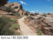 Gobustan park of petroglyphs in Azerbaijan (2013 год). Редакционное фото, фотограф Сергей Стрелков / Фотобанк Лори