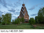 Тверская область. Ширков погост. Церковь Рождества Иоанна Предтечи. Деревянное зодчество (2023 год). Редакционное фото, фотограф Литвяк Игорь / Фотобанк Лори