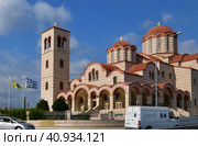 Limassol, Cyprus - Oct 08. 2019. Sacred Temple of Saint Arsenius of Cappadocia and Paisios the Athonite. Редакционное фото, фотограф Володина Ольга / Фотобанк Лори