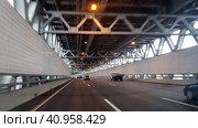 Western high-speed diameter is an intracity toll highway in St. Petersburg. (2020 год). Редакционное фото, фотограф Анна Кривицкая / Фотобанк Лори
