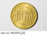 Монета 50 евроцентов (Германия) - оборотная сторона. Стоковое фото, фотограф Илья Старков / Фотобанк Лори