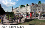Город Омск, улица Партизанская, вид на гостиницу "Октябрь" (2023 год). Редакционное видео, видеограф Виктор Топорков / Фотобанк Лори
