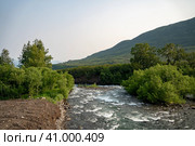 Река Паратунка, Камчатка. Россия июль 2023. Стоковое фото, фотограф Владимир Макеев / Фотобанк Лори