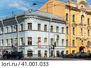 Дом, в котором жил и скончался Н.А. Некрасов. Дом П. В. Неклюдова - Доходный дом А. С. Норова. Санкт-Петербург (2023 год). Редакционное фото, фотограф Александр Щепин / Фотобанк Лори