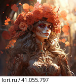 la catrina jovial skeleton death goddess dnd. Generative AI. Стоковое AI-изображение, AI-художник Ирина Ручушкина / Фотобанк Лори