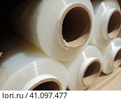 Stretch film in rolls. Wrapping film in rolls. Стоковое фото, фотограф Алексей Круковский / Фотобанк Лори