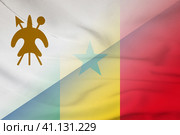 Lesotho and Senegal government flag international contract SEN LSO. Стоковая иллюстрация, иллюстратор Кабак Дмитрий / Фотобанк Лори