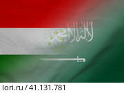 Tajikistan and Saudi Arabia government flag international negotiation SAU TJK. Стоковая иллюстрация, иллюстратор Кабак Дмитрий / Фотобанк Лори