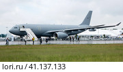 BERLIN, GERMANY - JUNE 01, 2016: The medical aircraft Airbus A310-304 MRTT MedEvac "August Euler" (Luftwaffe). Exhibition ILA Berlin Air Show 2016. Редакционное фото, фотограф Sergey Kohl / Фотобанк Лори