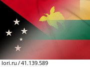 Papua New Guinea and Lithuania state flag transborder negotiation LTU PNG. Стоковая иллюстрация, иллюстратор Кабак Дмитрий / Фотобанк Лори